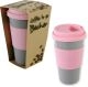 Coffee-To-Go Becher Grau / Pink